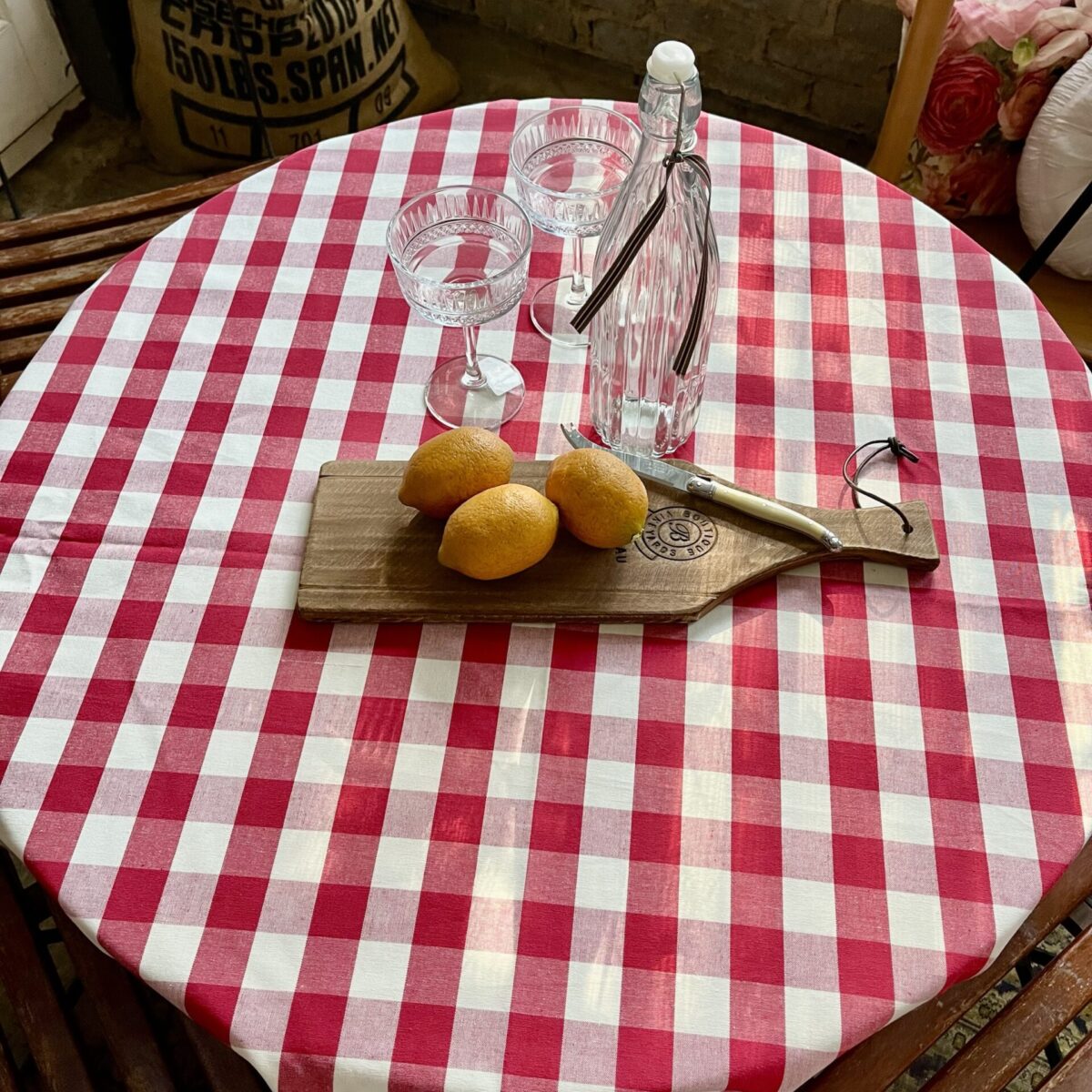 Red and White Table Cloth